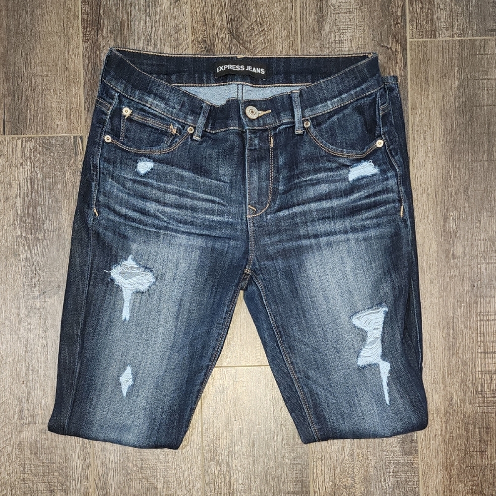 Express Women's Distressed Blue Jeans